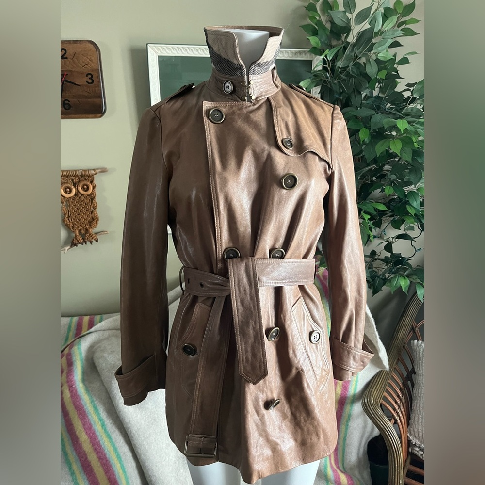 Burberry Leather Trench Coat - Picture 9 of 16